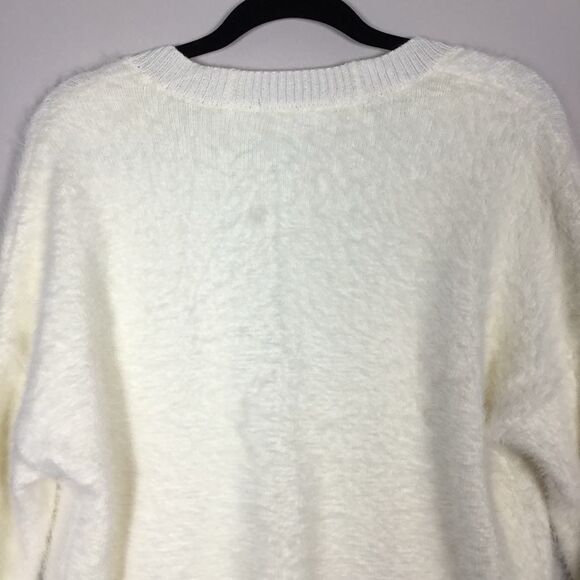 Sanctuary Off White Fluffy Clean Girl Minimalist Cozycore Oversized Cardigan XS - Picture 6 of 8